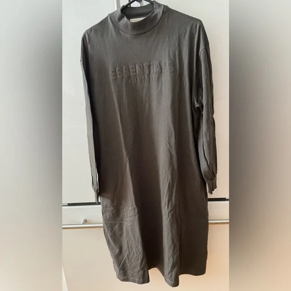 knee length dresses for ladies EVERYDAY ESSENTIALS CREW NECK MIDI T-SHIRT DRESS WITH SIDE SLIT IN CHOCOLATE